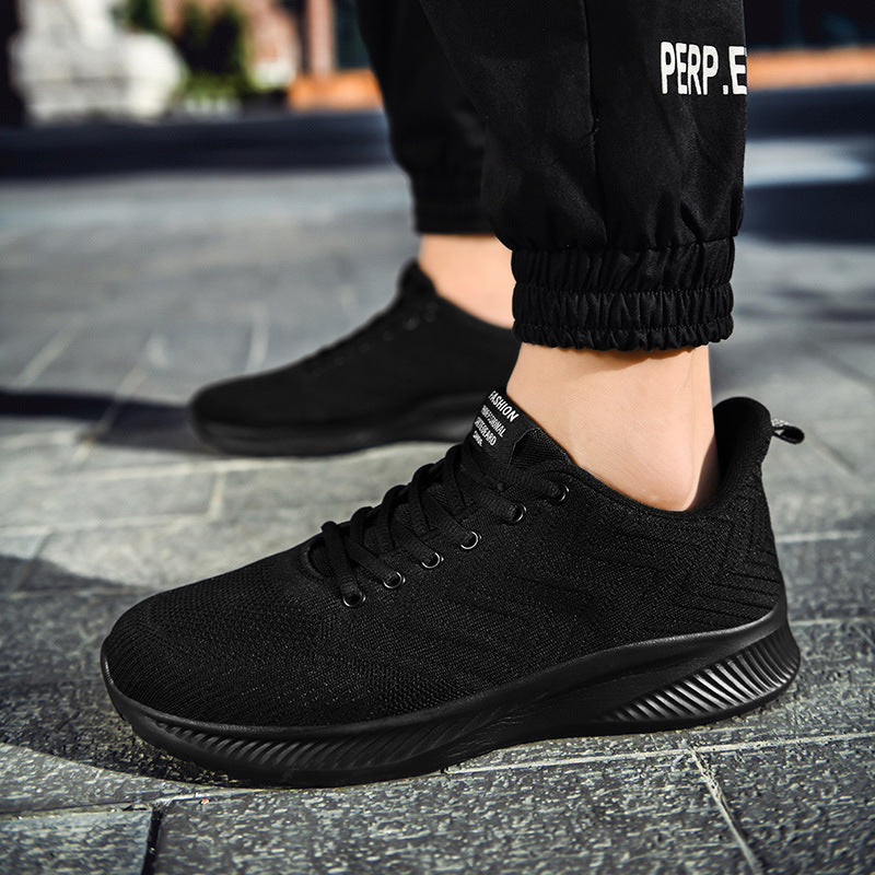 Sarah Express Lightweight Woven Casual Men's Running Sneakers Black