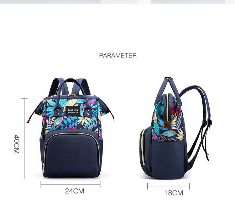 Sarah Express Floral Print Multi-Function Diaper Backpack