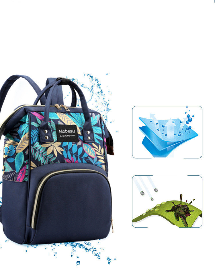 Sarah Express Floral Print Multi-Function Diaper Backpack