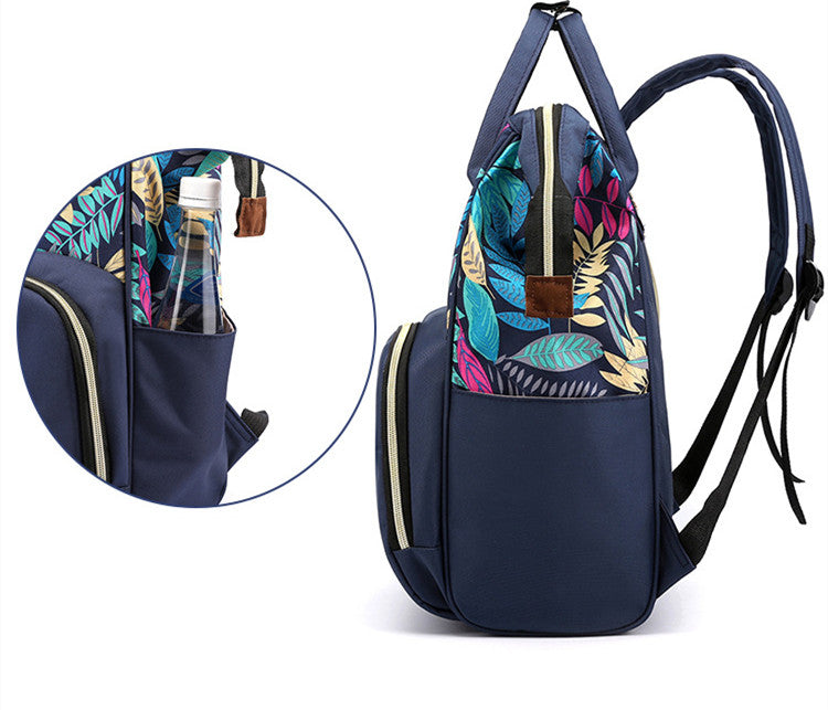 Sarah Express Floral Print Multi-Function Diaper Backpack