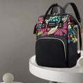 Sarah Express Floral Print Multi-Function Diaper Backpack Black