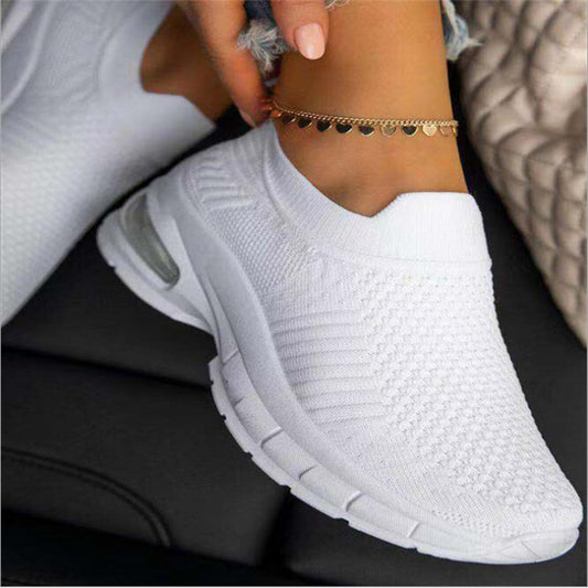 Sarah Express White Sneakers for Women Sports Shoes Vulcanize Female Sock Summer Sneakers Trainers Casual White