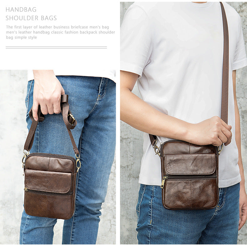 Sarah Express Compact Leather Messenger Bag for Men