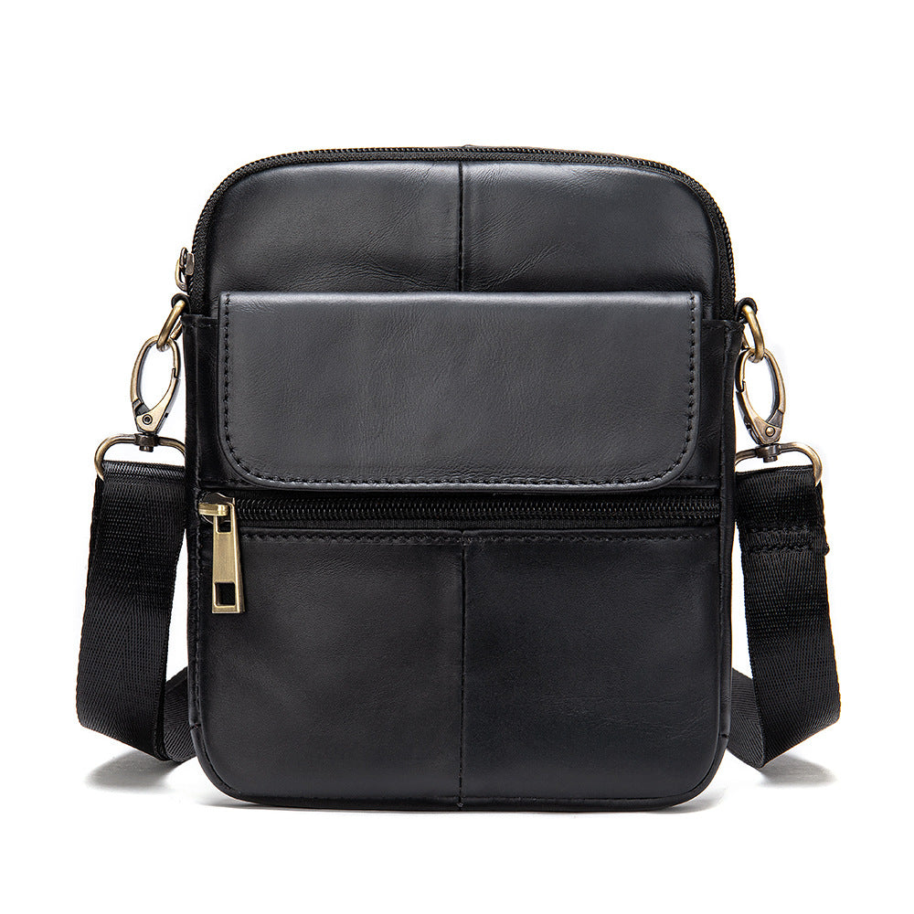 Sarah Express Compact Leather Messenger Bag for Men Black