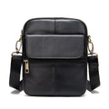 Sarah Express Compact Leather Messenger Bag for Men Black