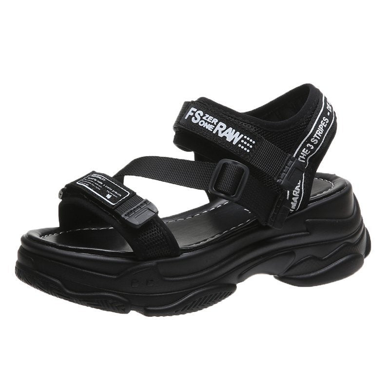 Sarah Express Women's Platform Sports Sandals Black