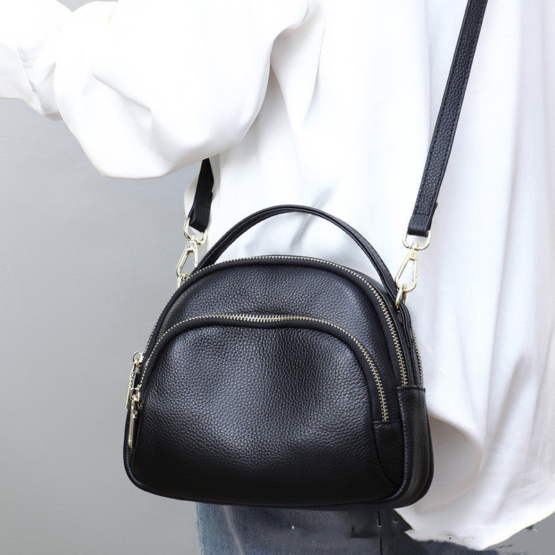 Sarah Express Compact Leather Shell Messenger Bag