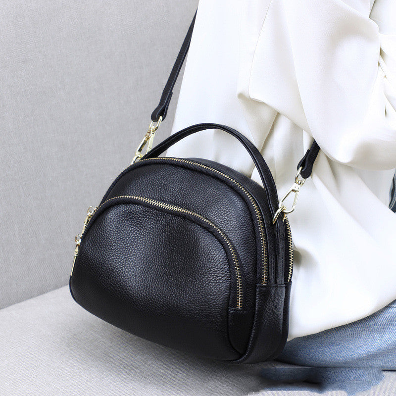 Sarah Express Compact Leather Shell Messenger Bag