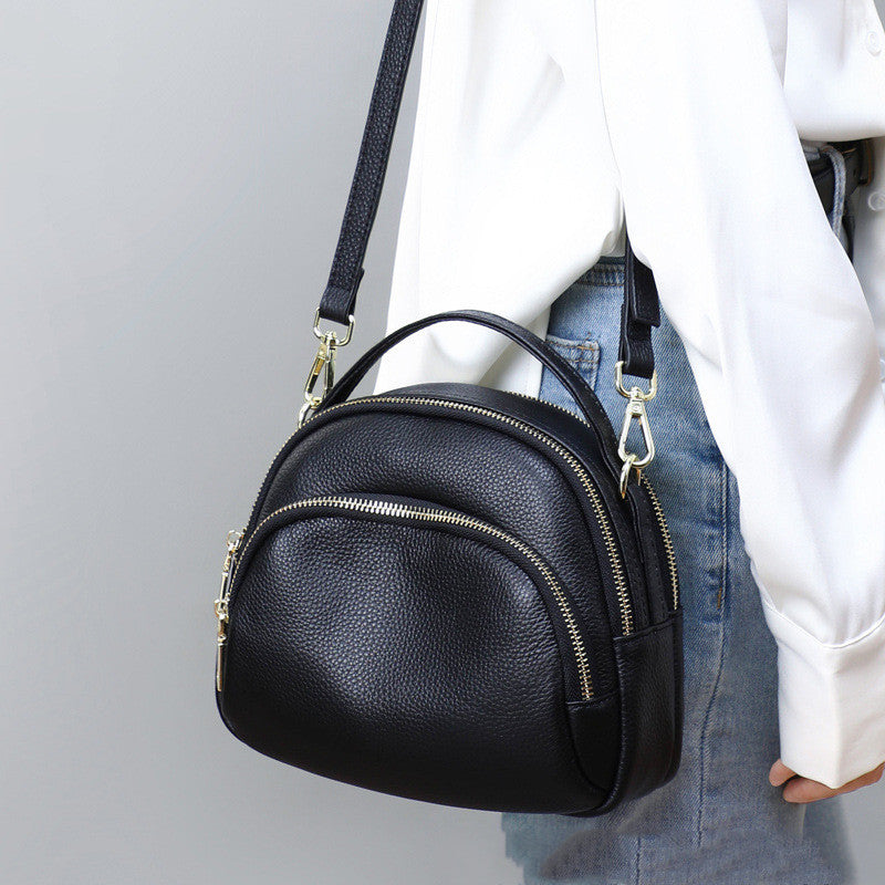 Sarah Express Compact Leather Shell Messenger Bag
