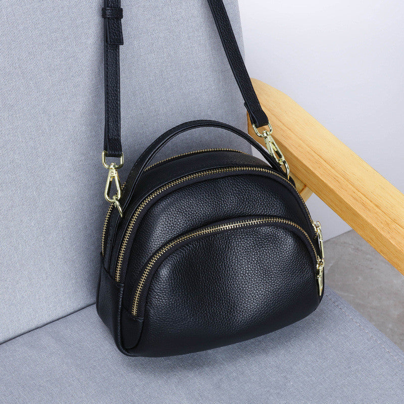 Sarah Express Compact Leather Shell Messenger Bag