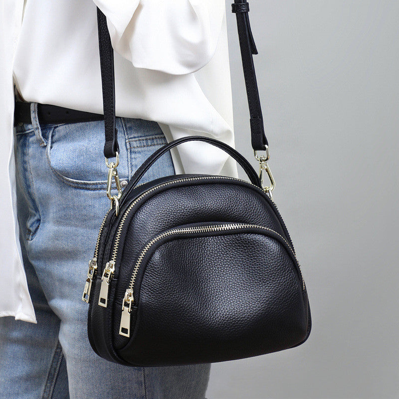 Sarah Express Compact Leather Shell Messenger Bag