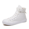 Sarah Express Women's High-Top Canvas Velcro Sneakers White