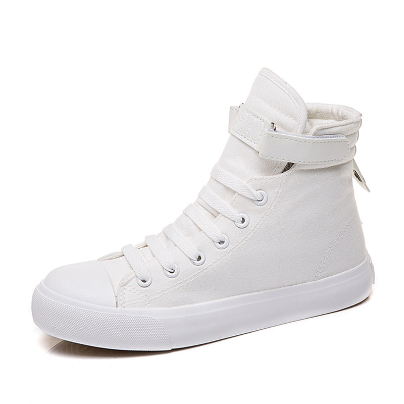 Sarah Express Women's High-Top Canvas Velcro Sneakers White