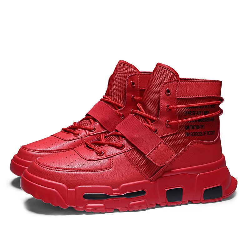 Sarah Express Men's Casual Lightweight High Top Sneakers Red