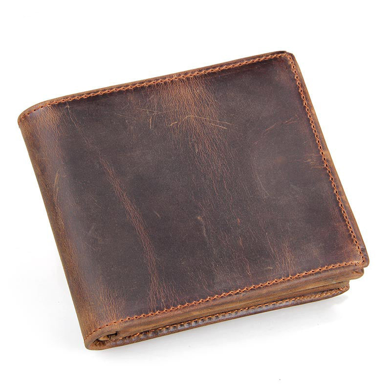 Sarah Express Compact Leather Bifold Wallet for Men Brown