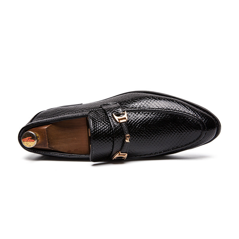 Sarah Express Men's Pointed Toe Textured Business Loafers
