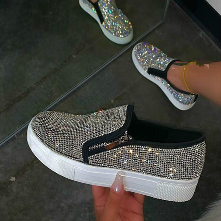 Sarah Express Rhinestone Embellished Slip-On Flat Shoes