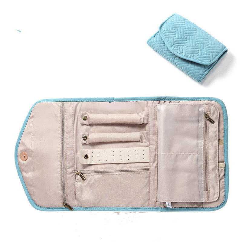 Sarah Express Portable Travel Jewelry Clutch Storage Bag Lake Green