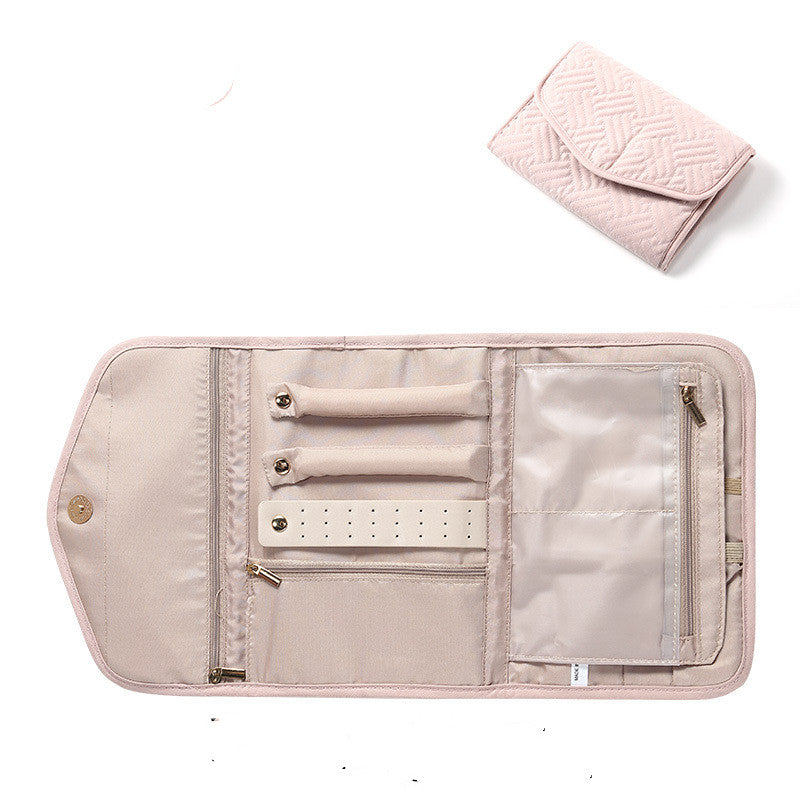 Sarah Express Portable Travel Jewelry Clutch Storage Bag Pink