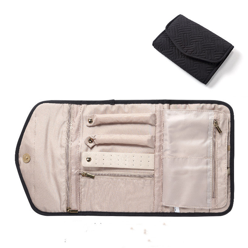 Sarah Express Portable Travel Jewelry Clutch Storage Bag Black