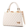 Sarah Express Quilted Small Square Handbag with Bow White