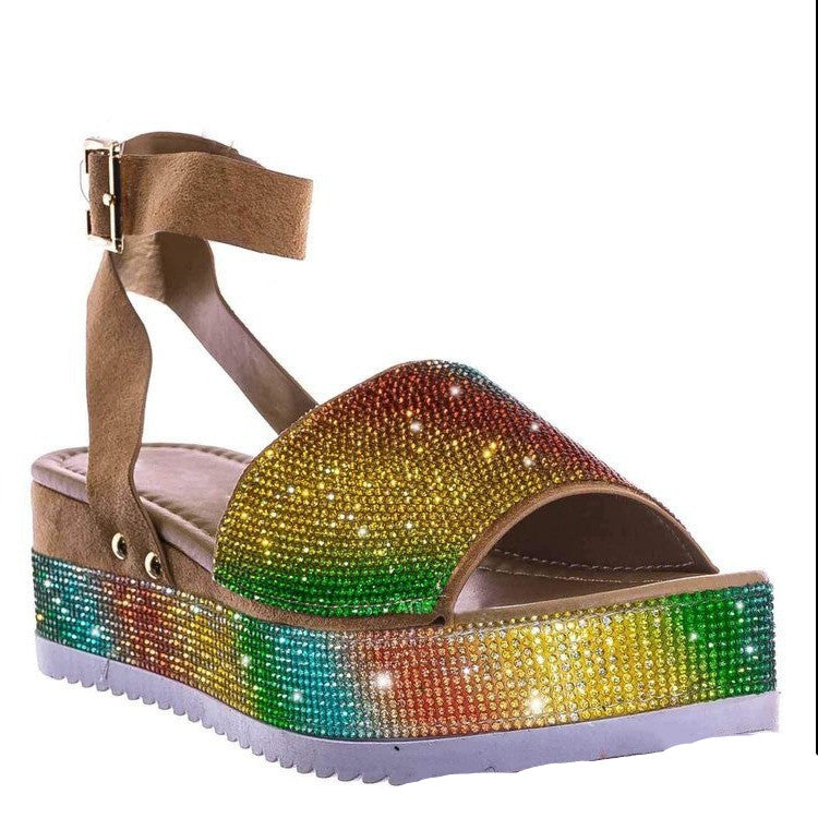 Sarah Express Rhinestone Platform Sandals for Women