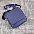 Sarah Express Structured Leather Crossbody Bag for Men Blue