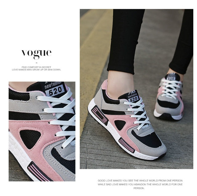 Sarah Express Women's Breathable Lace-Up Platform Sneakers