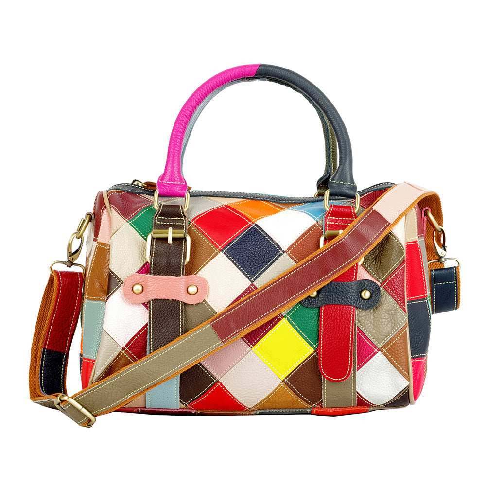 Sarah Express Patchwork Leather Messenger Bag
