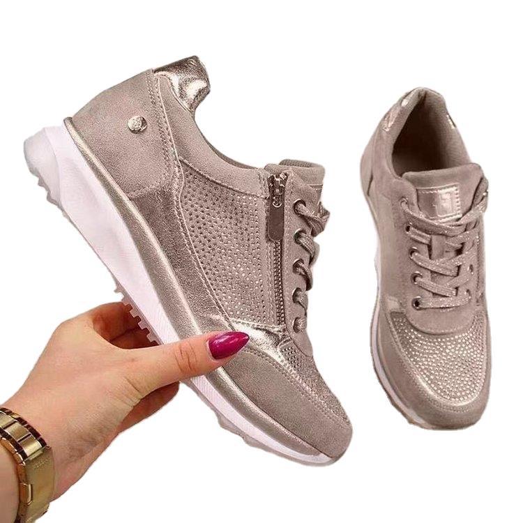 Sarah Express Rhinestone Platform Sponge Cake Sneakers