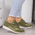 Sarah Express Rhinestone Platform Sponge Cake Sneakers Green