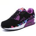 Sarah Express Women's Patterned Casual Lace-Up Sneakers Purple Leather