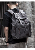 Sarah Express Retro Canvas Backpack for Daily Travel Grey