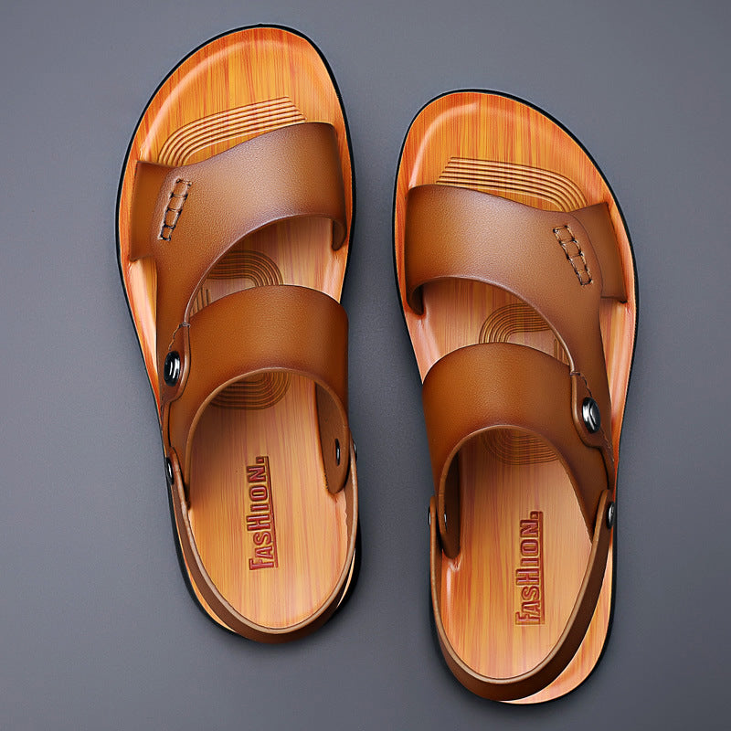 Sarah Express Dual-Strap Leather Driving Sandals
