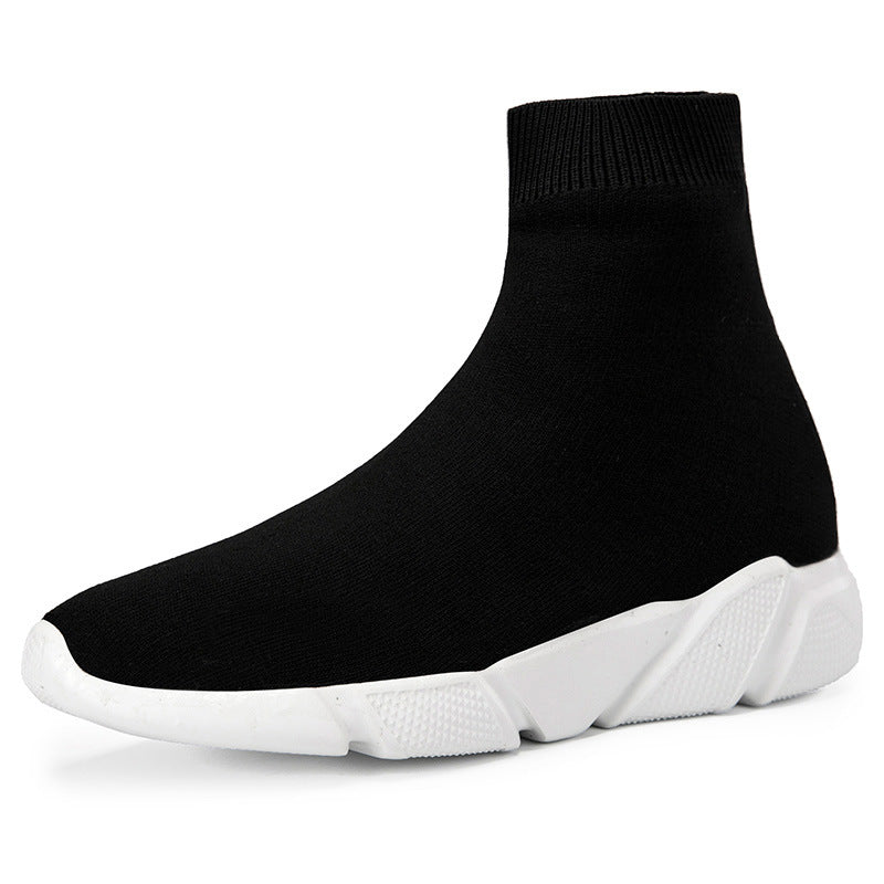Sarah Express Unisex Slip-On Knit Sock Sneakers black white