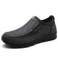 Sarah Express Men's Casual Slip-On Leather Shoes Grey