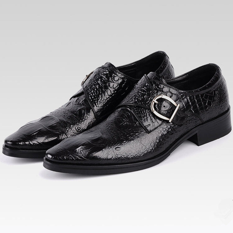 Sarah Express Men's Pointed Toe Buckle Dress Shoes Black