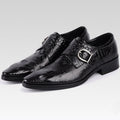 Sarah Express Men's Pointed Toe Buckle Dress Shoes Black