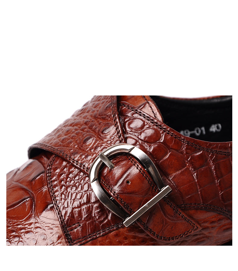 Sarah Express Men's Pointed Toe Buckle Dress Shoes