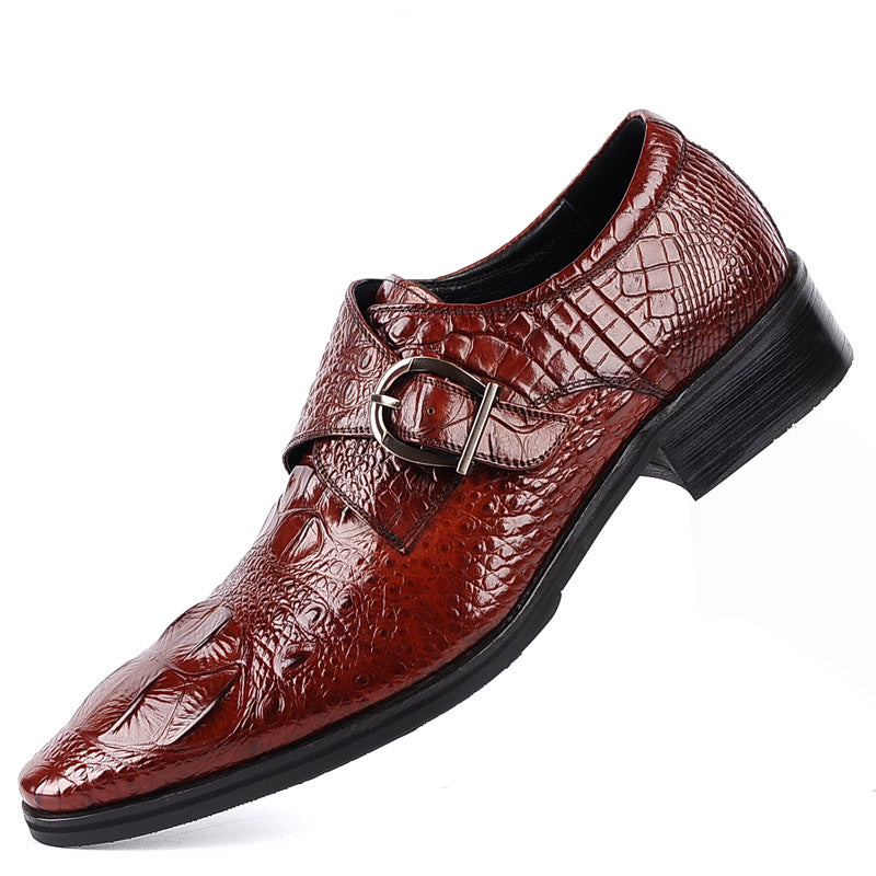 Sarah Express Men's Pointed Toe Buckle Dress Shoes