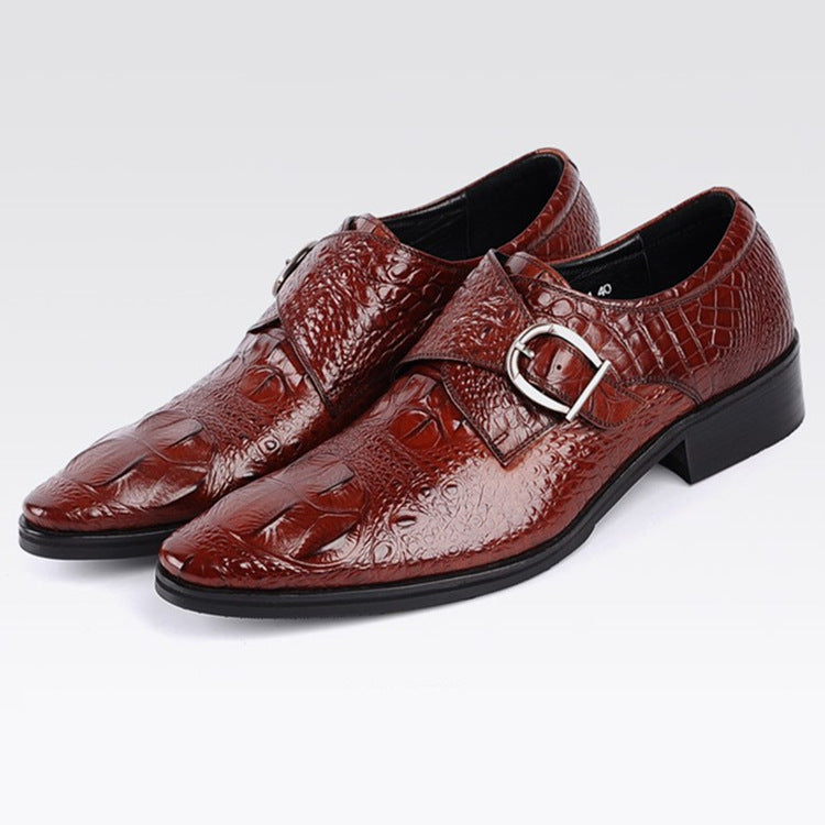 Sarah Express Men's Pointed Toe Buckle Dress Shoes