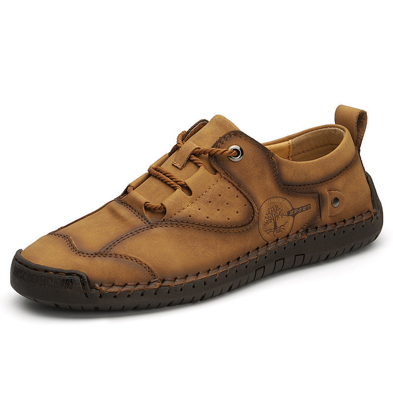 Sarah Express Men's Casual Microfiber Round Toe Shoes Gold
