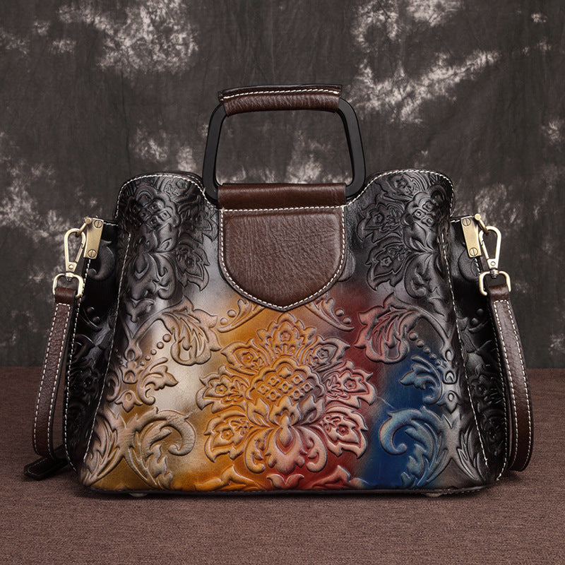 Sarah Express Embossed Leather Doctor Bag Handbag