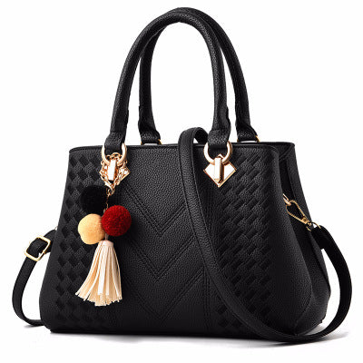 Sarah Express Structured Crossbody Handbag with Tassel Charm Black
