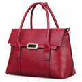 Sarah Express Structured Leather Messenger Shoulder Bag Red