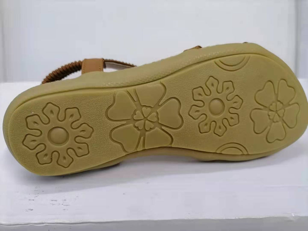 Sarah Express Rhinestone Flower Flat Sandals