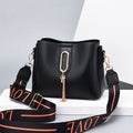 Sarah Express Structured Messenger Bag with Tassel Detail Black