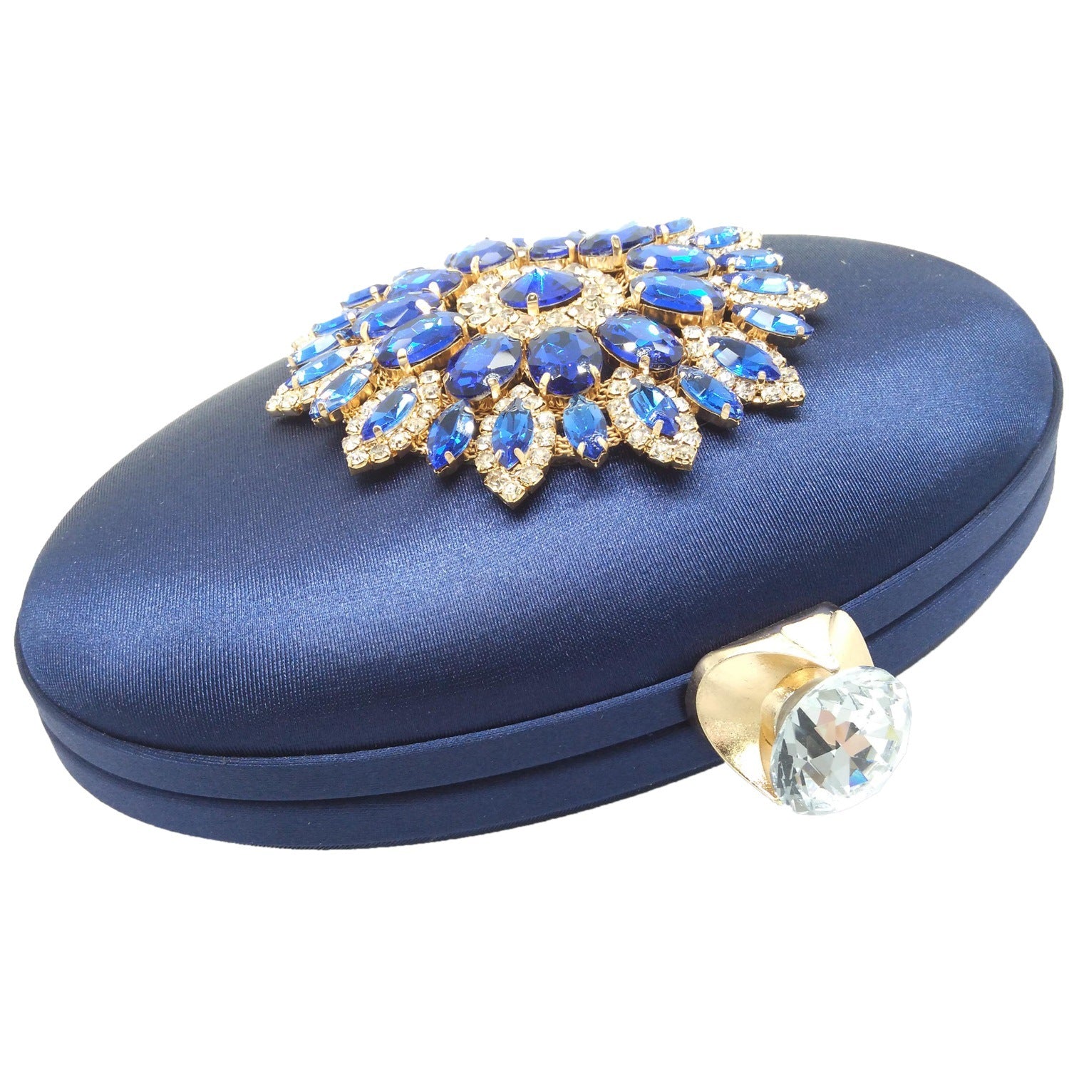Sarah Express Rhinestone Embellished Oval Evening Clutch Bag