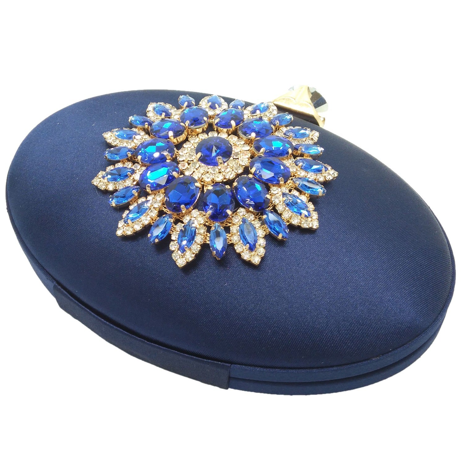 Sarah Express Rhinestone Embellished Oval Evening Clutch Bag