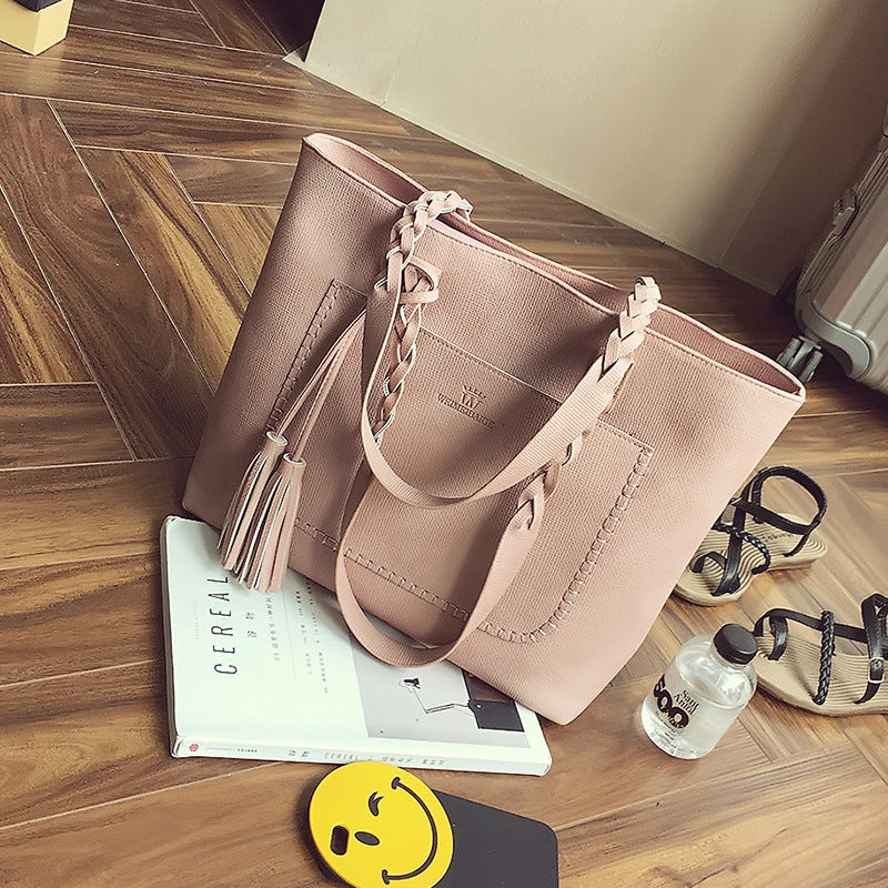 Sarah Express Braided Handle Tote Bag